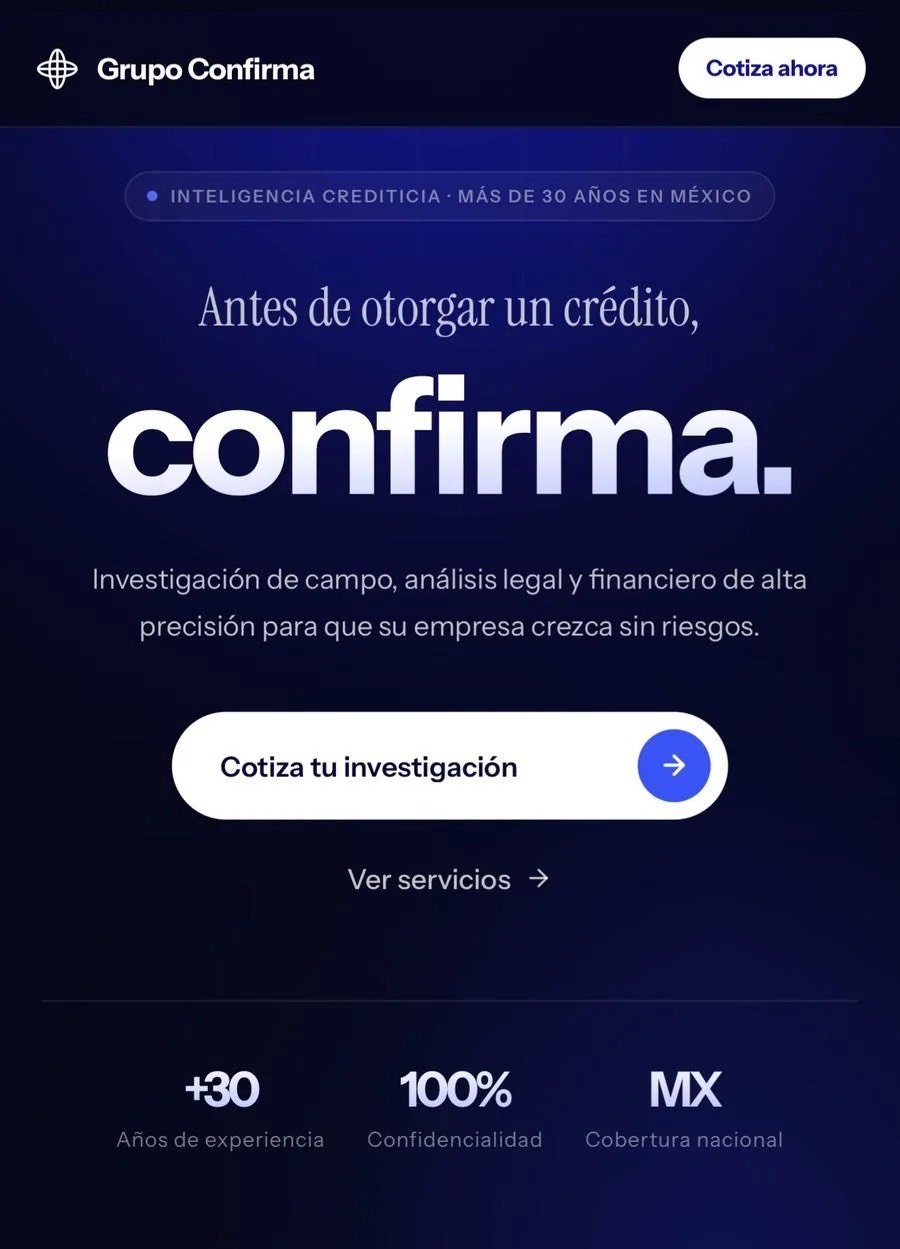 Sitio de Grupo Confirma después del rediseño de Sitrio